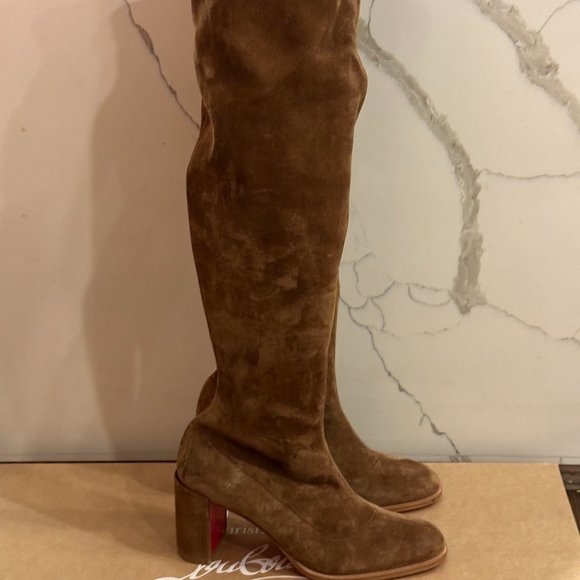 Christian Louboutin STRETCHADOXA BOTTA ALTA 70 Suede Over Knee Tall Boots - Picture 7 of 16